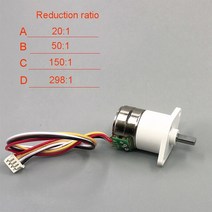 15mm 스테핑 기어 모터 dc5v 6v 40 ohm 2상 4선식 금속 기어박스 고토크 스테퍼 모터(방진 하우징 포함), c 비율 150
