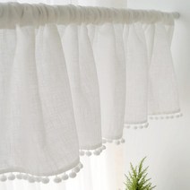 홈아트 폼폼방울 바란스커튼 블라인드 132 60 화이트