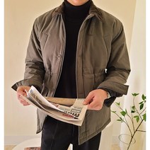 남자 겨울 카라 골덴 퀄팅 바버 야상패딩 점퍼