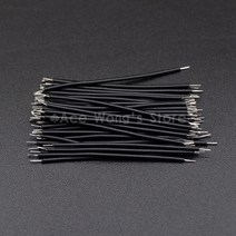 100 개/몫 주석 도금 BREADBOARD PCB 솔더 케이블 24AWG 5 CM 플라이 점퍼 와이어 도체 1007-24AWG 커넥터, Black|24 AWG