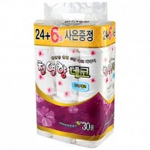 HGV355647천연향 3겹 데코 화장지 22m 두루마리 롤화장지 90롤, 1