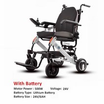 장애인전동차 장애인전동스쿠터 JayCreer 휴대용 전동 휠체어 16.8KGS, 03 With Battery 6AH