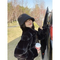 여성 겨울 인조 밍크 퍼 자켓