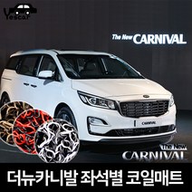 예스카 확장형 더뉴카니발 코일매트 열별 바닥매트, 9인승 3열-브라운
