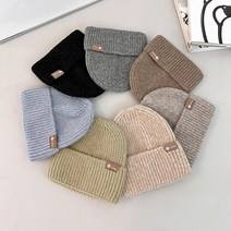 후암마켓 여성 울 니트 골지 숏 비니 베이직 모자