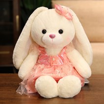 30/45/60cm 러블리 스커트 토끼 플러시 완구 러블리 웨딩 옷을 입은 토끼 인형 부드러운 동물 베개 카와이 생일 선물, 분홍색