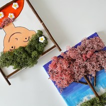 나만의 작은 봄 스칸디아모스 미술 키트 가정 미술 놀이 엄마표, 초록색 스칸디아모스 10g+분홍색 스칸디아모스 20g