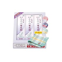 아즈마상사 와한초 약용 걸쭉한 육모제 의약부외품 150ml×3개 세트【이마바리 수건 손수건 포함】(체크 무늬), 3개