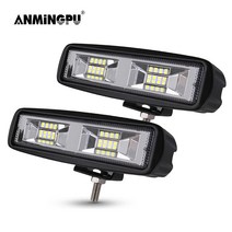 anmingpu 6 인치 48w 72w led 작업 표시 줄 오프로드 자동 트럭 atv 4x4 스포트 라이트 바 자동차 외부 운전 안개 빛, 2PCS 48W 작업 등