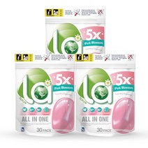 엘에이 올인원 캡슐세탁세제 핑크블라썸 30개입, 30개입x3개