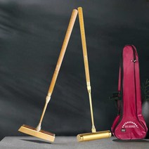 게이트볼 라켓 스틱 고무 손잡이 가방세트 노란 115cm