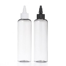 [허브스프레이샵] 일체형 뾰족캡 플라스틱 용기 120ml~500ml, 250ml투명용기, 흰색캡
