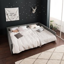 리바트 뉴 탐 패밀리침대 프레임 슬림 양쪽가드Q+SS, 베이지