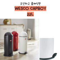 웨스코 휴지통 청소용품 캡보이 맥시 페달 22L 12색상, 실버
