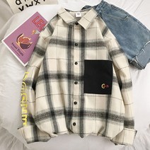 주니어코트 체크남방 남성 긴 소매 봄 여름 트렌드 카고 멋진 레저셔츠 홍콩풍 와이셔츠 295643361