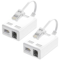 BT 플러그-ADSL RJ11 광대역 인터넷 마이크로 필터 분배기 2 팩 수-BT 및 암 유선 모뎀 용, [01] White, 01 WHITE