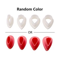 도자기공예 만들기 도구 물레 DIY폴리머 클레이 꽃잎 절단 금형 꽃 귀걸이 커터 DIY 프랑스 쥬얼리 펜던트, 01 4pcs Random Color