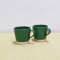 미각도예 머그잔미니 진녹색[도자기그릇 커피잔 물컵 미니잔], 1p, 진녹색