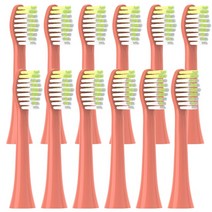 12PCS 교체 칫솔 HY1100 음파 전동 진 DuPont Bristle 노즐, 06 12pcs Red