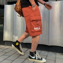 일자핏카고바지 짧은 바지남자 여름 트렌드 캐쥬얼 롤리 와이드 루즈핏 스트레이트핏 5부 하프팬츠 4995732109