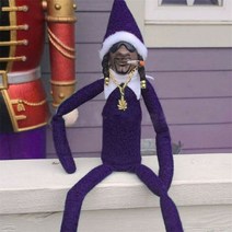 소품 골동품 장식품 Snoop on The Stoop 크리스마스 엘프 인형 힙합 파티 선물 크리 에이 티브 홀리데이 장식 장난 꾸러기 참신 장난감, Purple