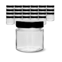 미르코리아 유리병 + 일자형 딥캡 블랙 세트, 72세트, 150ml.