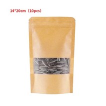 파우치 휴대 여행 소형 대형 화장품 메이크업 케이스 10pcs 스낵 가방 크래프트 종이 창 사탕 가방 씰링 용 쿠키 빵 주방 식품 저장 가방 44