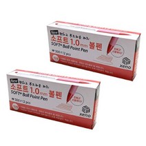 제노 소프트 플러스 속기용볼펜 1.0mm, 레드, 24개