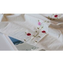 혜인천 대폭 20수 코스모스그린줄기 광목 자수 워싱원단 [광목색], 자수원단