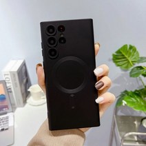 럭셔리 맥세이프 무선 충전 실리콘 케이스 삼성 갤럭시 S23 S22 S21 울트라 S 22 21 자기 안전 유리 카메라 REN 렌즈 풀 커버