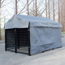 초대형 고급 펜스 야외 대형견 울타리 견사 강아지 철제 실외 철장 운동장 방수천막 덮개, XL(견사미포함)