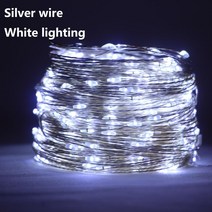 인테리어 조명 20/30/50/100M LED 원격 스트링 라이트 크리스마스 패어리 라이트 방수 화환 스트리트 트리 야외 휴일 파티 웨딩 장식, 02 Silver wire White