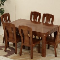 호두나무 식탁 세트 월넛 4인용 6인용 원목 의자 오크 홈 소형, 1.2m 싱글 테이블