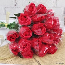 ABM 한송이 비누장미꽃 레드 3P 꽃비누 비누장미 비누꽃다발 비누꽃 꽃바구니