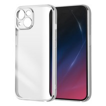 디지털 아키미스트 iPhone15 케이스 클리어 정밀 설계 카메라 보호 내충격 도금 가공 스트랩 홀 부착 아이폰 15 커버실버