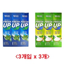 (디앤티) 상쾌한치약 입냄새치약 잇몸치약 미백치약, 메디안 후레시업치약 그린 3입 x3개