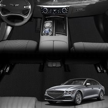 지엠지모터스 매쉬 3D 쿠션 카매트 풀세트, G80 RG3 (2020년~), 블랙, 현대