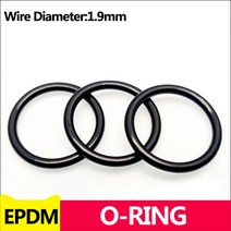 EPDM O 링 외경 5-170mm 산 알칼리 방수 마찰 와이어 직경 1.9mm 검정색, 170x1.9(5pcs)