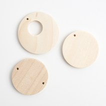 (B469) 원형 나무 펜던트, (B469-1) 35mm (구멍1개)