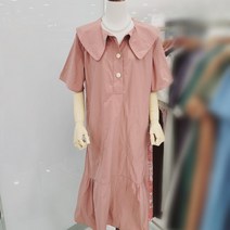 둥근카라 빅포켓 반팔원피스