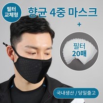 마스크 3d입체 4중 필터마스크 교체필터 증정 성인용 남녀공용 발수가공마스크, 6장