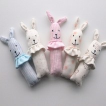 날아라미쎄스깡 오가닉토끼 딸랑이인형 만들기 13cm 솜포함, 핑크방울