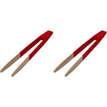 Pebbly 페블리 레드 대나무 다용도용 주방집게 24cm 2개, 1개