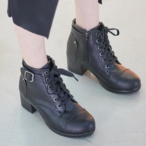 6cm 굽높은 버클 워커 힐 구두 심플 여자워커부츠