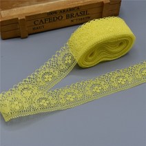 아름다운 레이스 리본 테이프 40MM 트림 DIY 자수 바느질 장식 아프리카 원단 10 야드/묶음, 06 Yellow