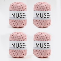 [앵콜스] 뮤즈실 MUSE (4볼세트) 가방뜨기 소품실 뜨개실, (##4볼묶음) 802 연인디핑크