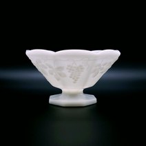Antique 앵커호킹 밀크 글라스 페데스탈 보울 과일 볼 컴포트 미국 빈티지 카페 소품 인테리어