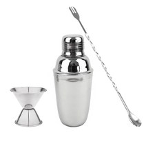 스텐 칵테일 쉐이커 700ml (쉐이커+지거+바스푼 세트), 쉐이커0.7+지거1호+바스푼(레드)