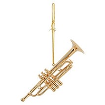 관악기 Broadway Gifts co 골드 톤 트럼펫 악기 4.5 인치 황동 장식