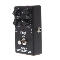 Nux As-4 앰프 시뮬레이터 기타 페달 True Bypass 블랙, 하나, 보여진 바와 같이